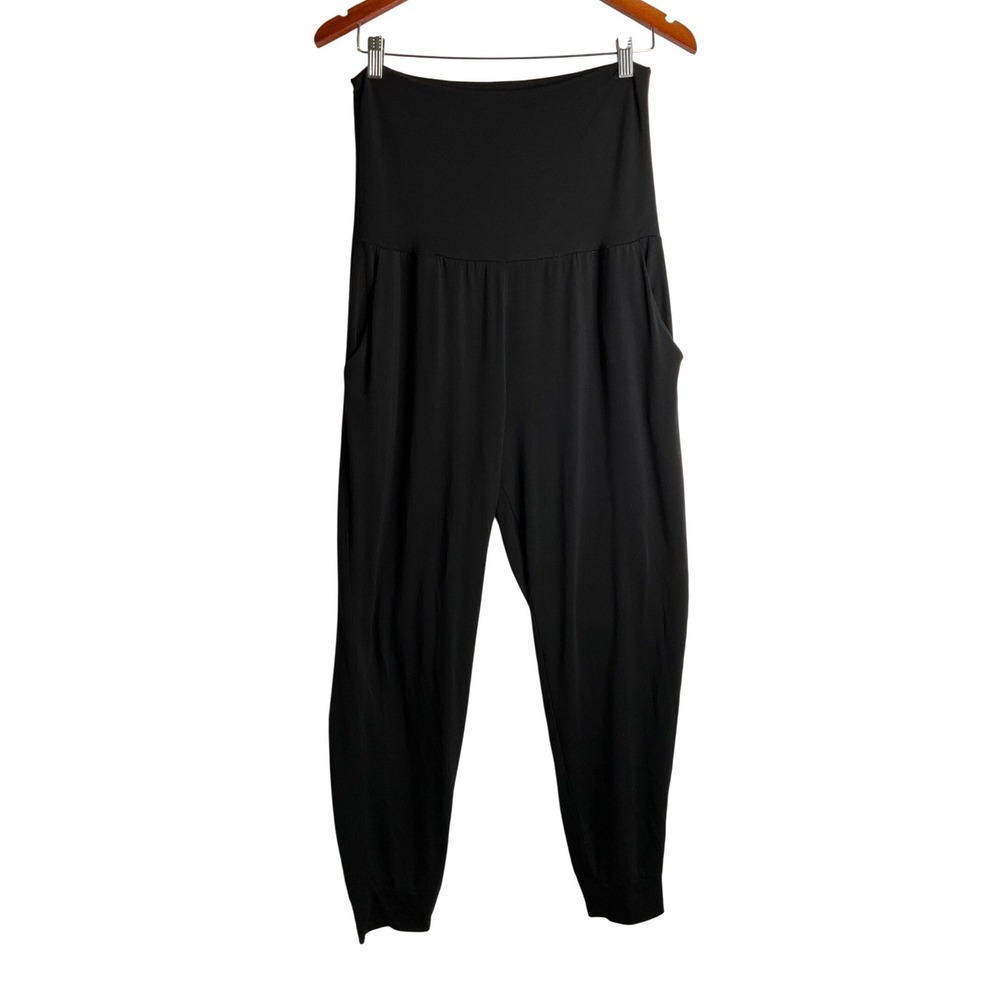 Hatch Over Under Maternity Pants Easy High-Waist Joggers Black Pull On Pockets S - Picture 2 of 9